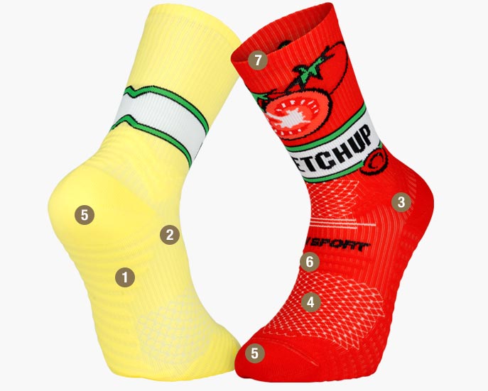 Socks TRAIL ULTRA NUTRISOCKS Ketchup/Mayo